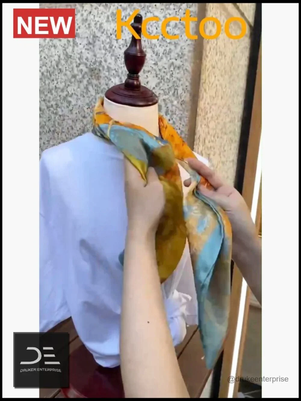 Square Polyester Satin Scarf for Hair, Bag, Neck